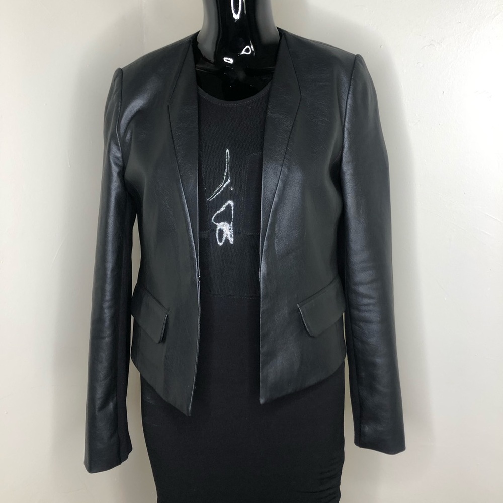 BCBG “Cruz” black pleather jacket - Picture 4 of 8